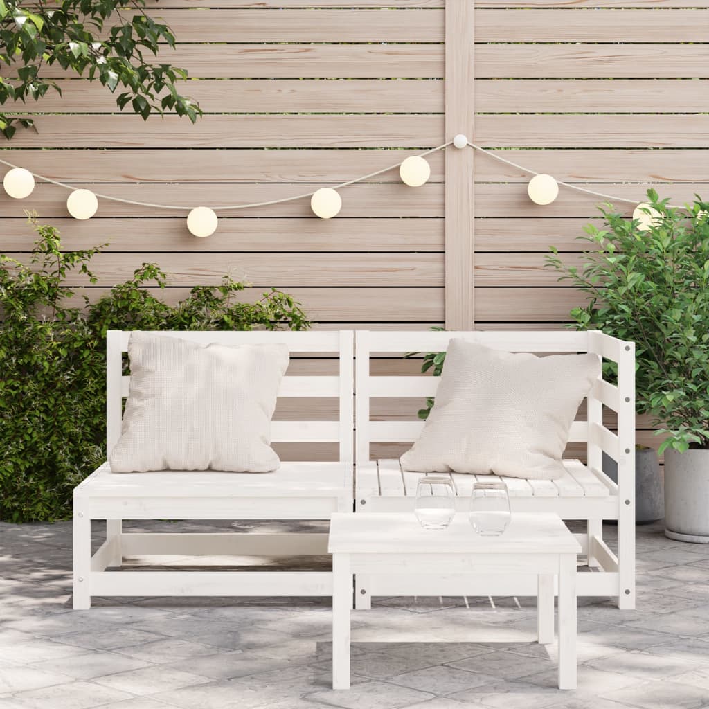 Tuinbank 2-Zits Massief Grenenhout Wit Wit grenenhout corner + chair