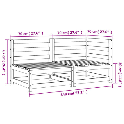 Tuinbank 2-Zits Massief Grenenhout Wit Wit grenenhout corner + chair