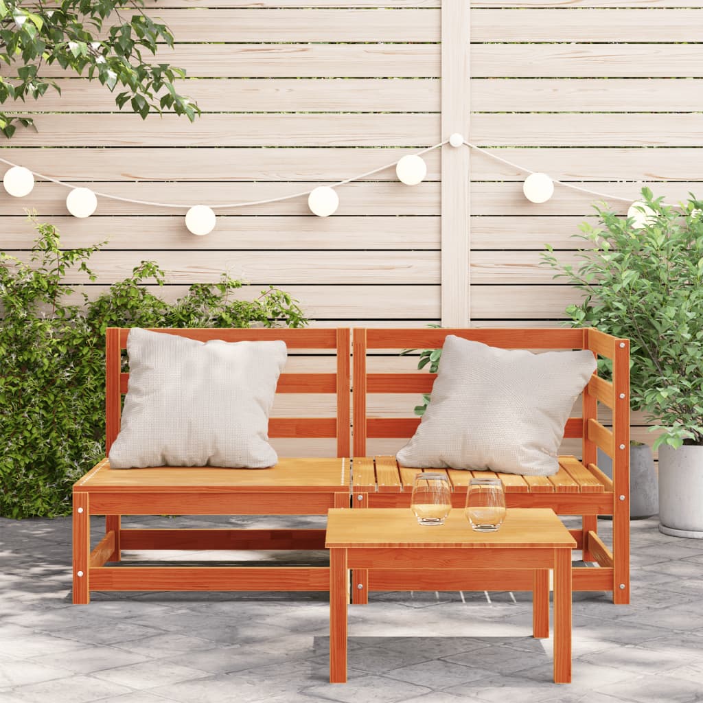 Tuinbank 2-Zits Massief Grenenhout Wasbruin Bruingrenen corner + chair