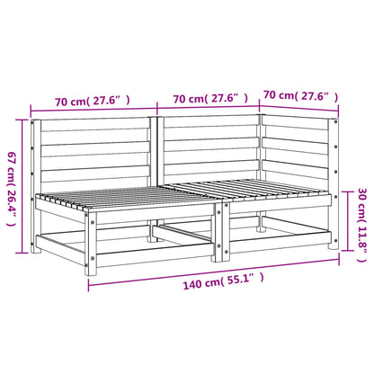 Tuinbank 2-Zits Massief Grenenhout Wasbruin Bruingrenen corner + chair