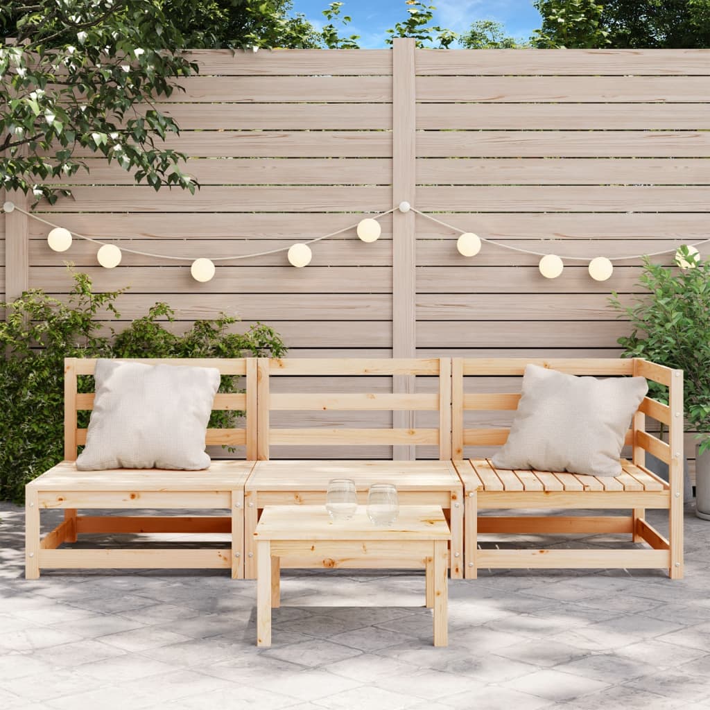 Tuinbank 3-Zits Massief Grenenhout Natuurlijk grenenhout corner + 2x chair
