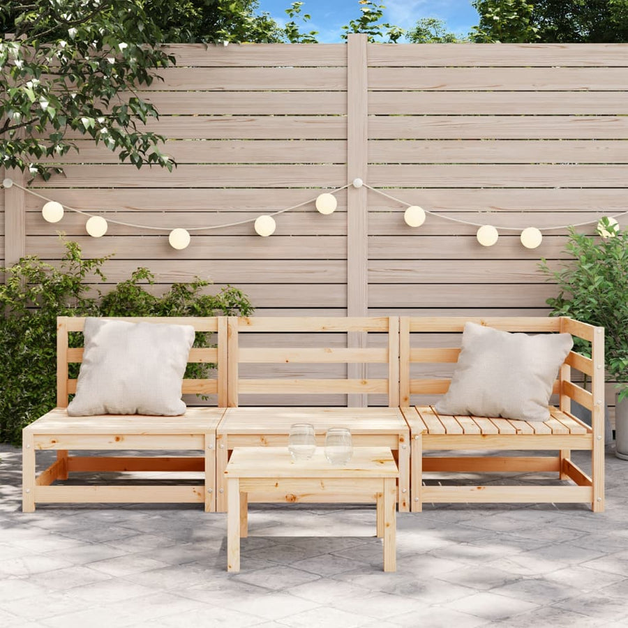 Tuinbank 3-Zits Massief Grenenhout Natuurlijk grenenhout corner + 2x chair