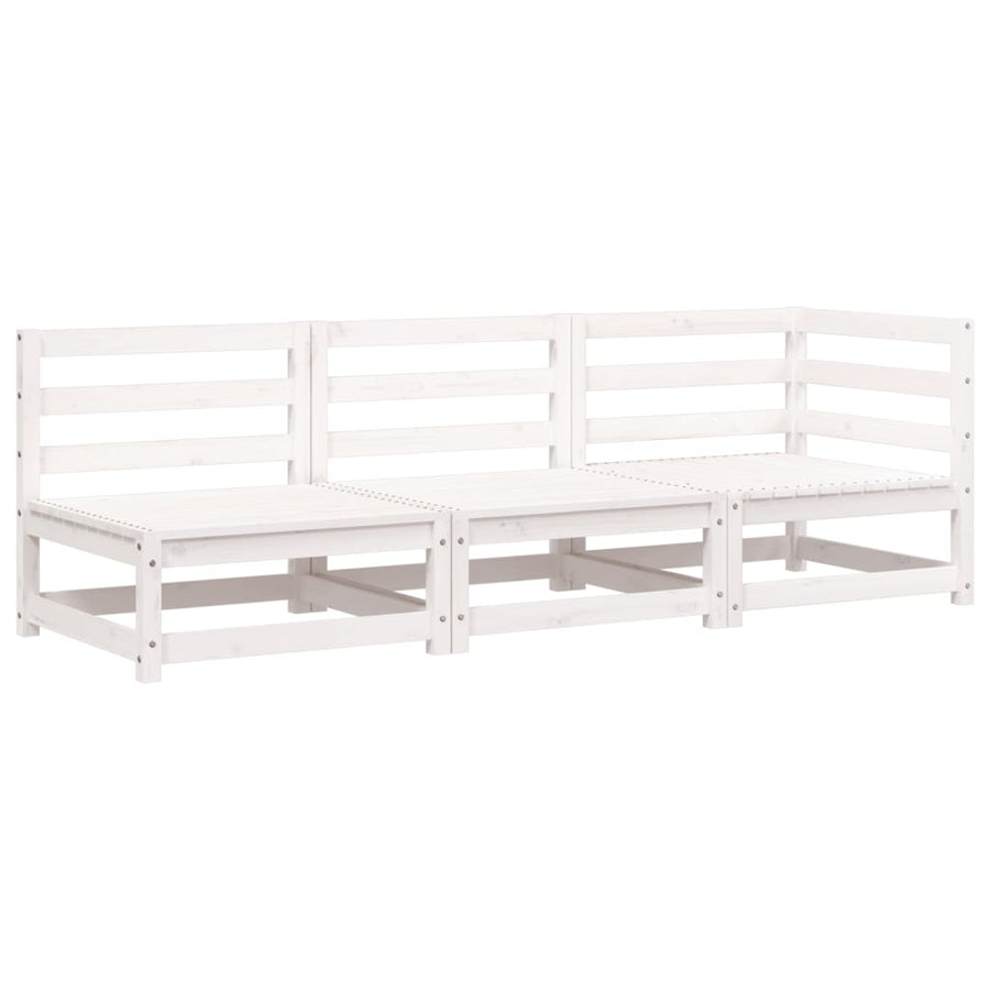 Tuinbank 3-Zits Massief Grenenhout Wit Wit grenenhout corner + 2x chair