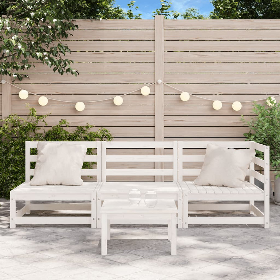 Tuinbank 3-Zits Massief Grenenhout Wit Wit grenenhout corner + 2x chair