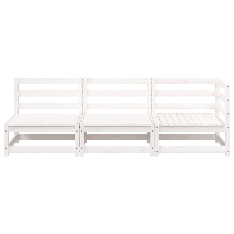 Tuinbank 3-Zits Massief Grenenhout Wit Wit grenenhout corner + 2x chair