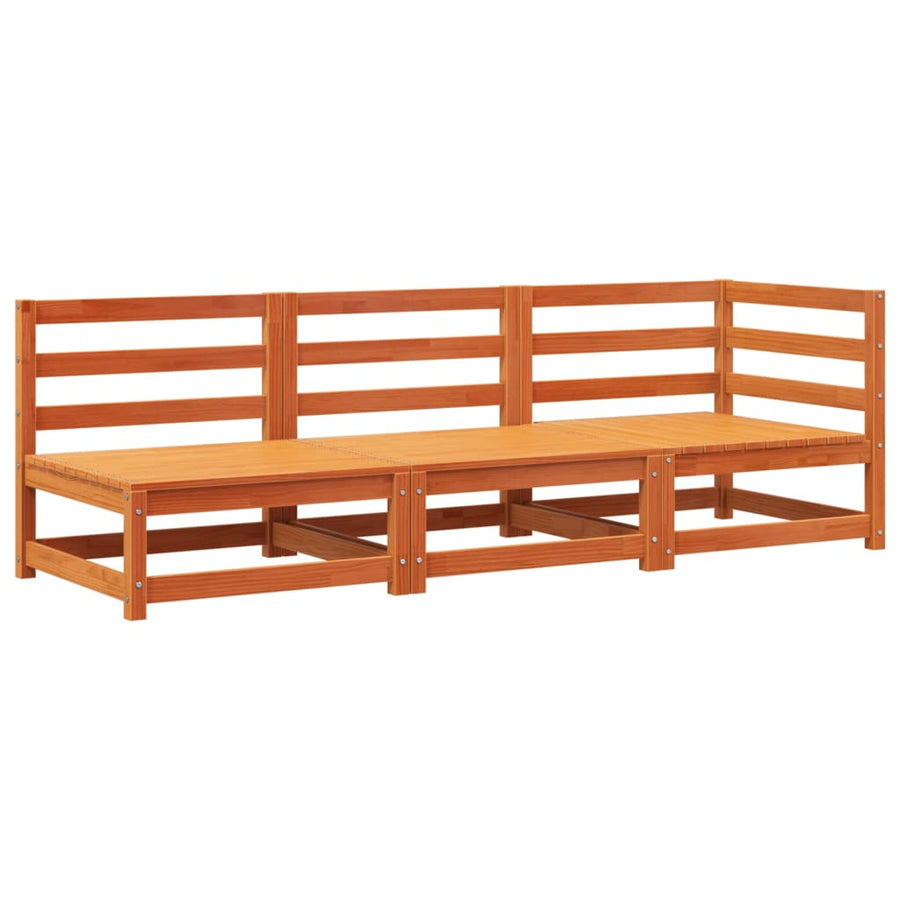 Tuinbank 3-Zits Massief Grenenhout Wasbruin Bruingrenen corner + 2x chair