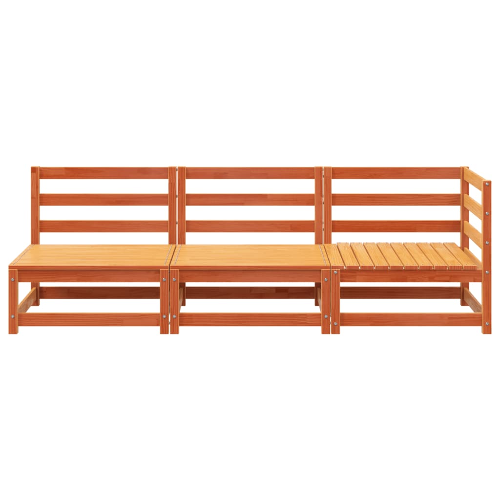 Tuinbank 3-Zits Massief Grenenhout Wasbruin Bruingrenen corner + 2x chair