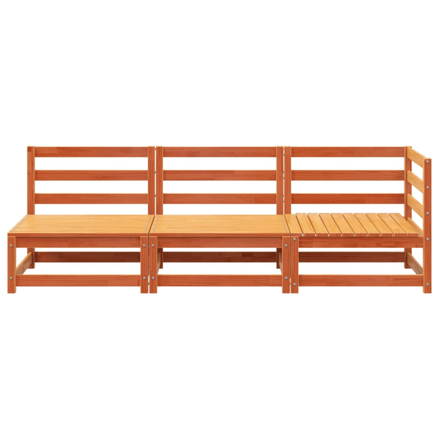 Tuinbank 3-Zits Massief Grenenhout Wasbruin Bruingrenen corner + 2x chair