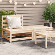 Tuinbank met voetenbank massief grenenhout 140x70x67 cm