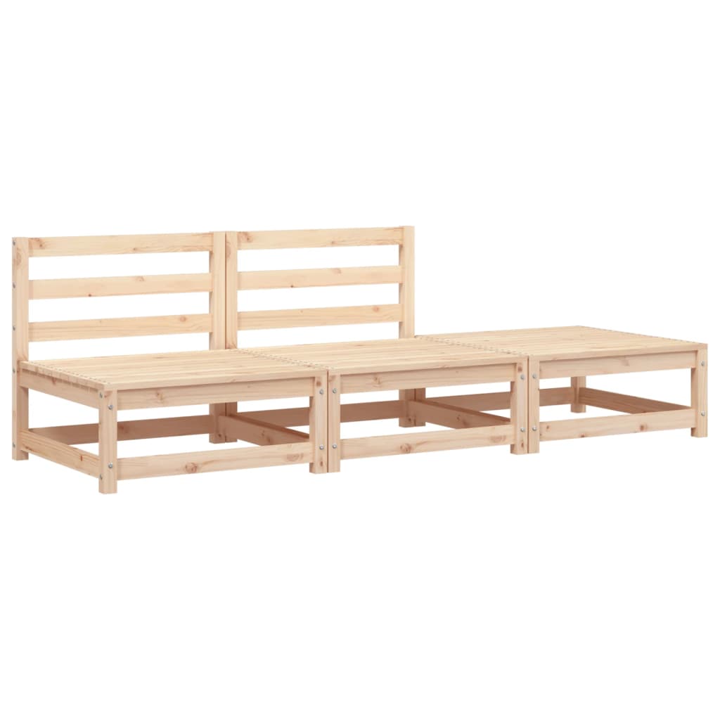 Tuinbank Zonder Armleuningen Met Voetenbank Massief Grenenhout Natuurlijk grenenhout 2x chair + footrest
