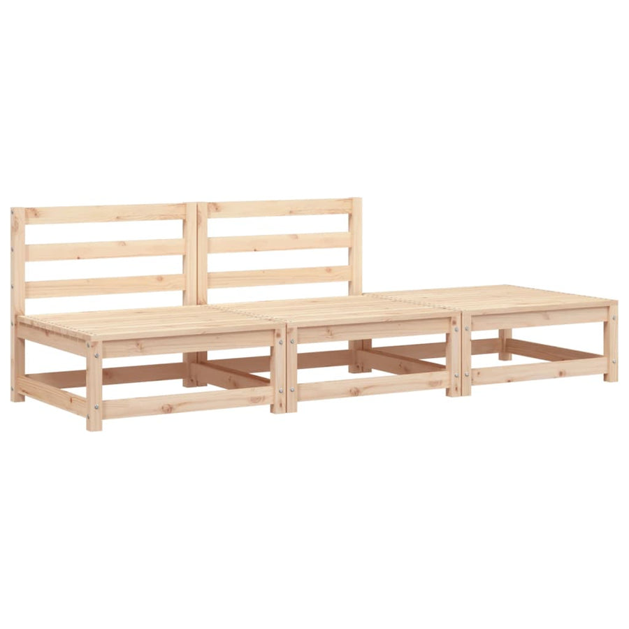 Tuinbank Zonder Armleuningen Met Voetenbank Massief Grenenhout Natuurlijk grenenhout 2x chair + footrest