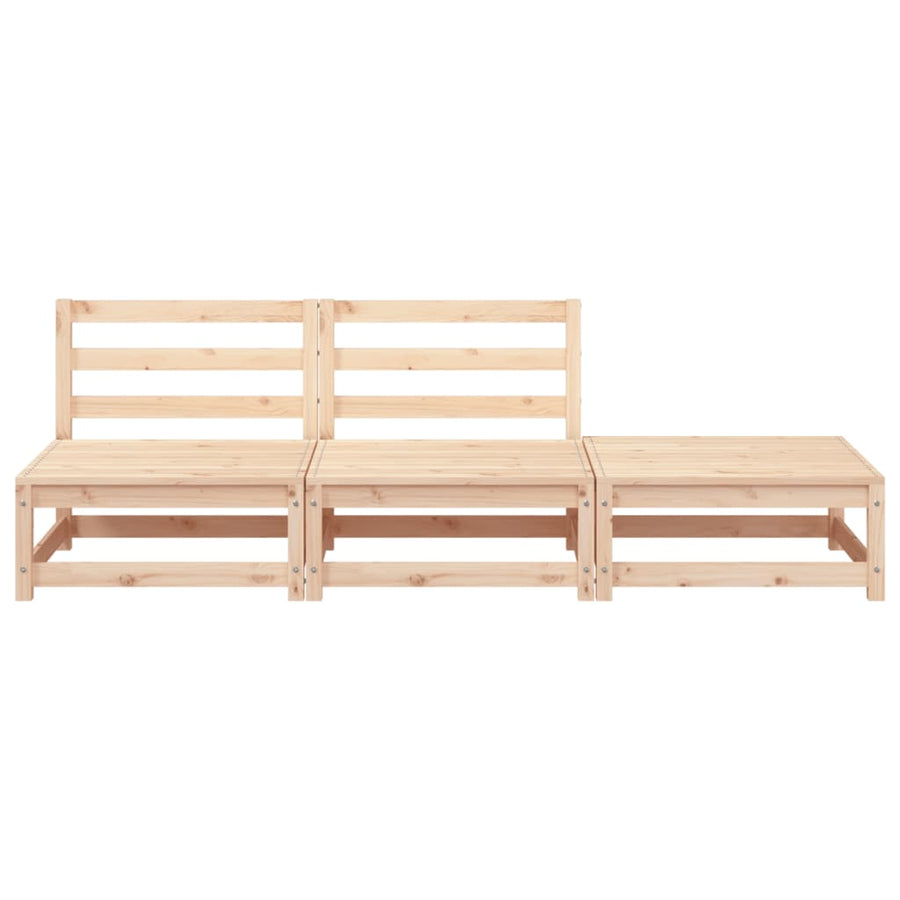 Tuinbank Zonder Armleuningen Met Voetenbank Massief Grenenhout Natuurlijk grenenhout 2x chair + footrest