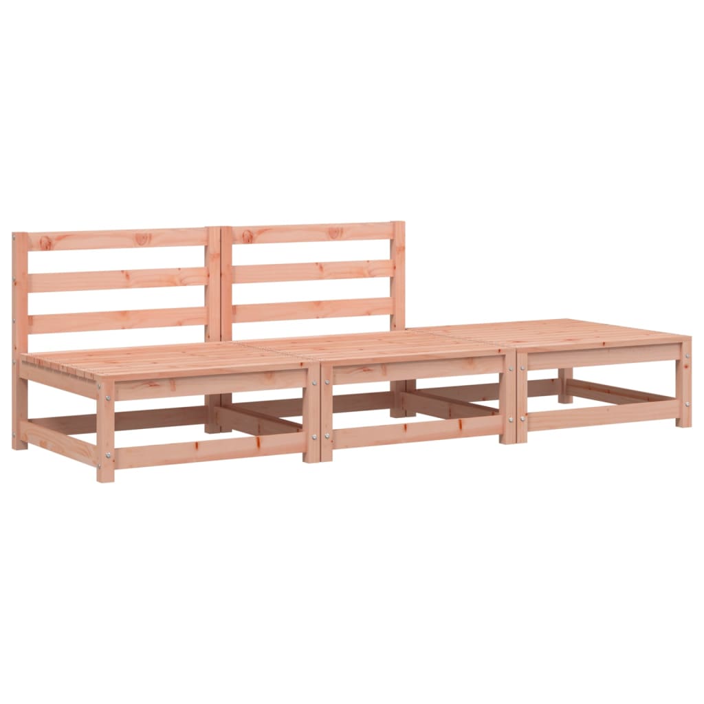 Tuinbank Zonder Armleuningen Met Voetenbank Massief Douglashout Natuurlijk douglashout 2x chair + footrest