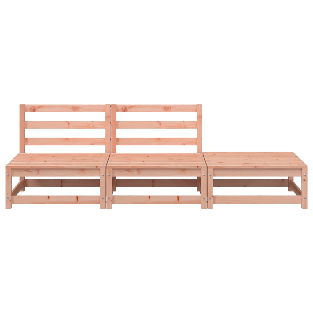 Tuinbank Zonder Armleuningen Met Voetenbank Massief Douglashout Natuurlijk douglashout 2x chair + footrest