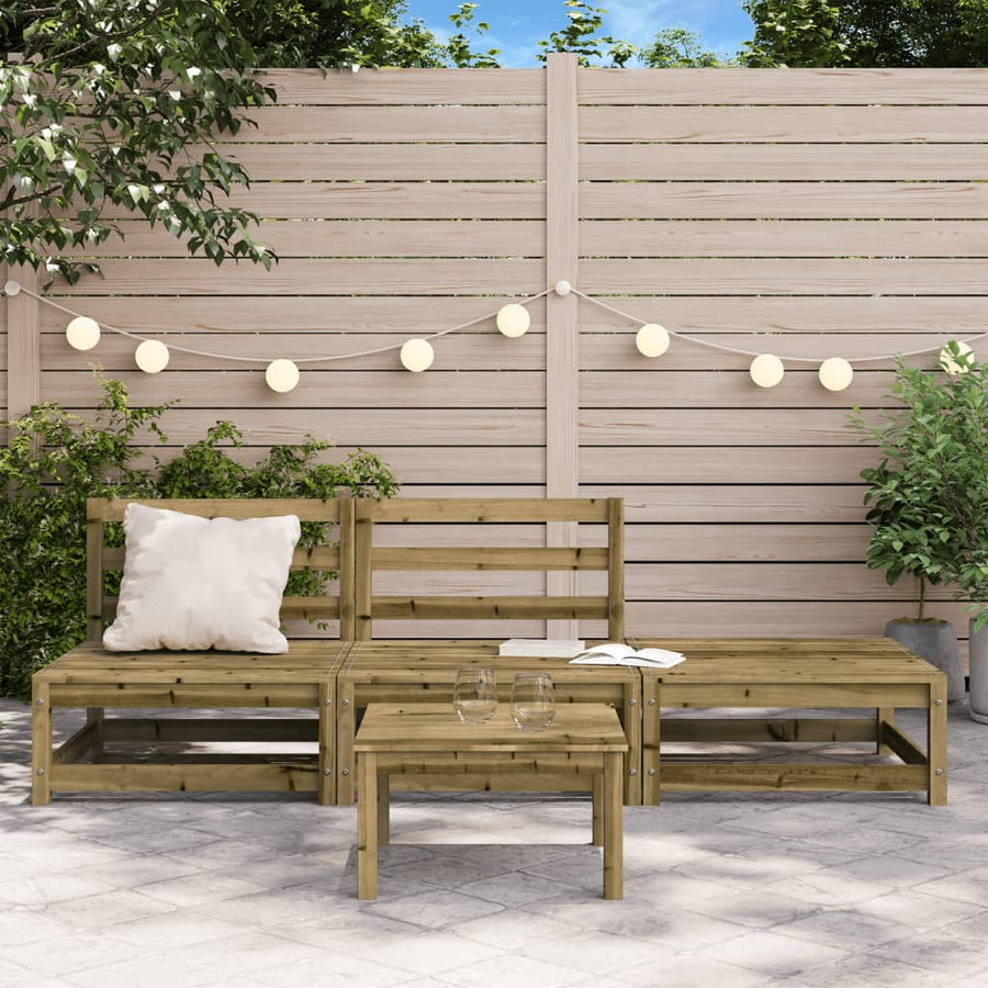 Tuinbank Zonder Armleuningen Met Voetenbank Grenenhout Naturel geïmpregneerd 2x chair + footrest