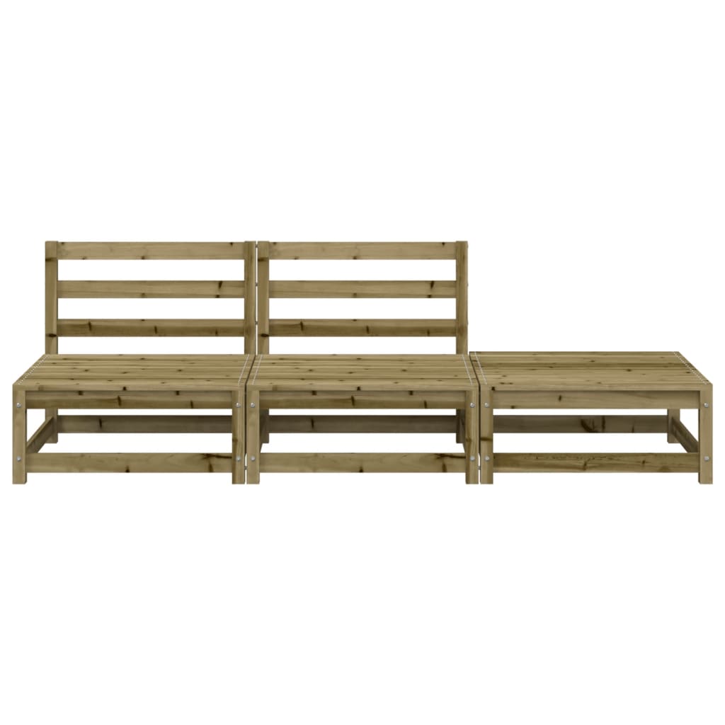 Tuinbank Zonder Armleuningen Met Voetenbank Grenenhout Naturel geïmpregneerd 2x chair + footrest