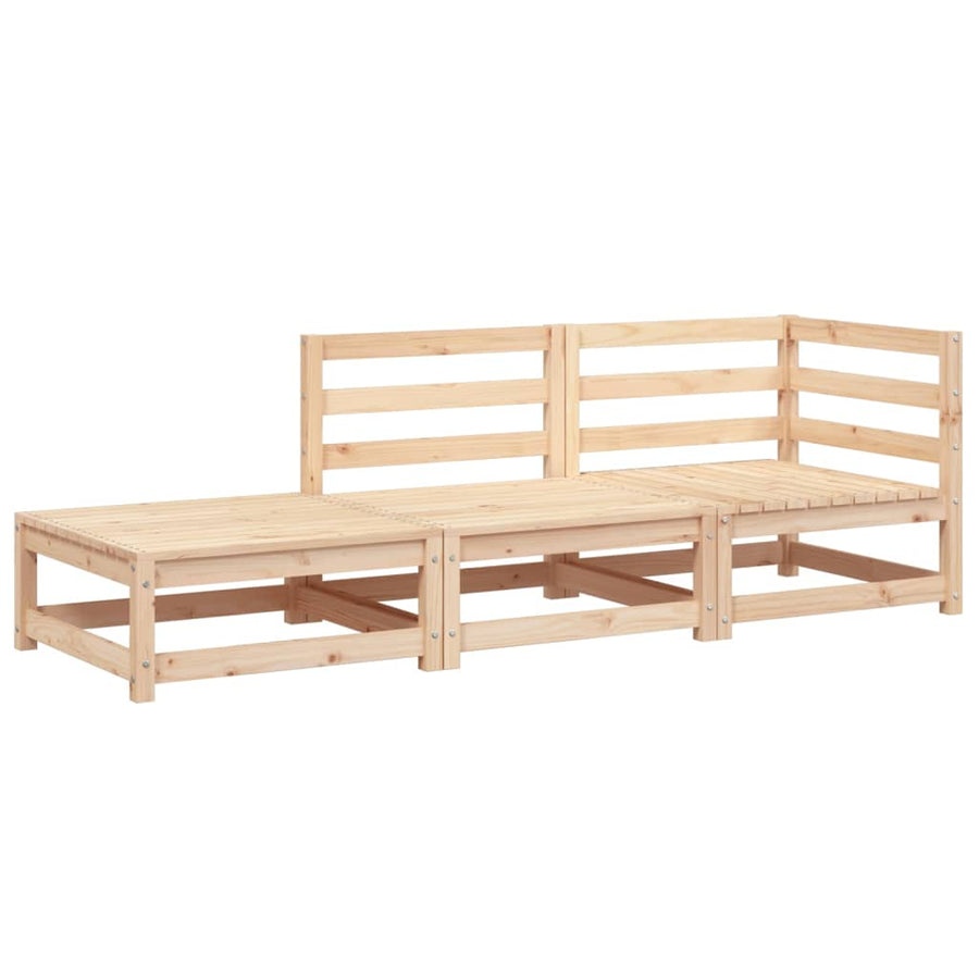 Tuinbank 2-Zits Met Voetenbank Massief Grenenhout Natuurlijk grenenhout corner + chair + footrest