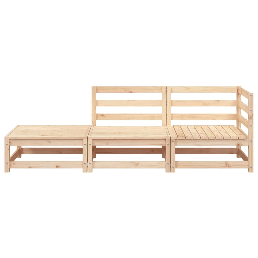 Tuinbank 2-Zits Met Voetenbank Massief Grenenhout Natuurlijk grenenhout corner + chair + footrest