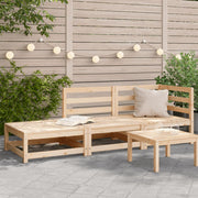 Tuinbank 2-zits met voetenbank massief grenenhout 210x70x67 cm