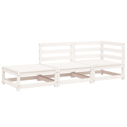 Tuinbank 2-Zits Met Voetenbank Massief Grenenhout Wit Wit grenenhout corner + chair + footrest