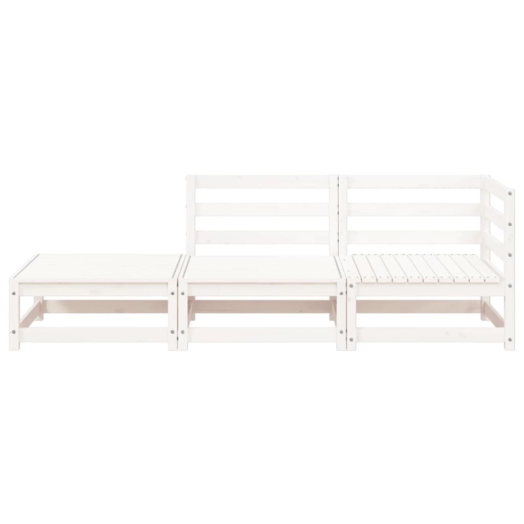 Tuinbank 2-Zits Met Voetenbank Massief Grenenhout Wit Wit grenenhout corner + chair + footrest