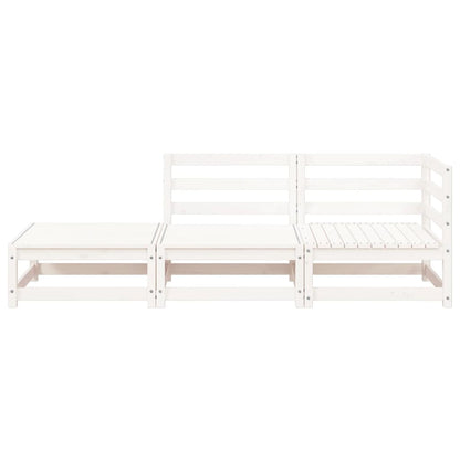 Tuinbank 2-Zits Met Voetenbank Massief Grenenhout Wit Wit grenenhout corner + chair + footrest