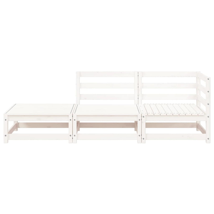 Tuinbank 2-Zits Met Voetenbank Massief Grenenhout Wit Wit grenenhout corner + chair + footrest