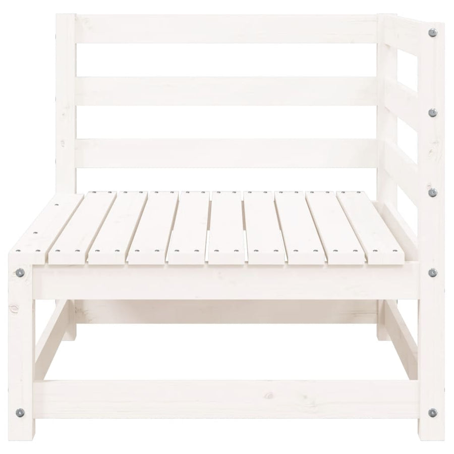 Tuinbank 2-Zits Met Voetenbank Massief Grenenhout Wit Wit grenenhout corner + chair + footrest