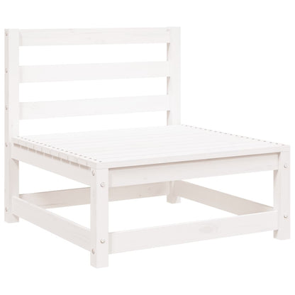 Tuinbank 2-Zits Met Voetenbank Massief Grenenhout Wit Wit grenenhout corner + chair + footrest