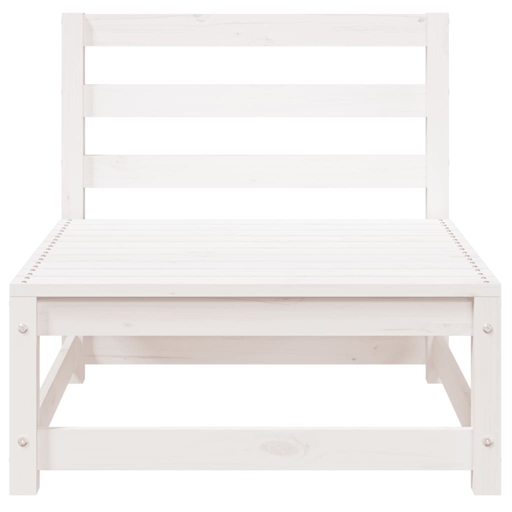 Tuinbank 2-Zits Met Voetenbank Massief Grenenhout Wit Wit grenenhout corner + chair + footrest