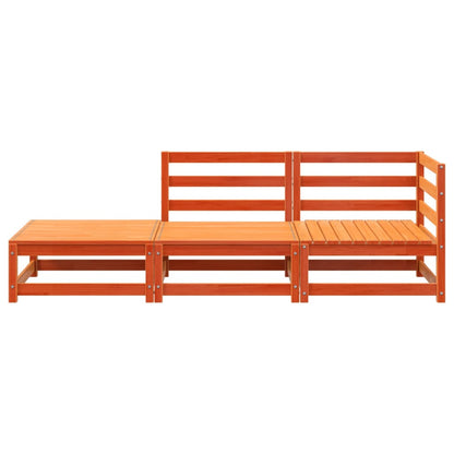 Tuinbank 2-Zits Met Voetenbank Massief Grenenhout Wasbruin Bruingrenen corner + chair + footrest