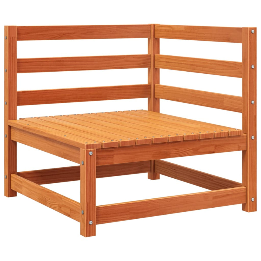 Tuinbank 2-Zits Met Voetenbank Massief Grenenhout Wasbruin Bruingrenen corner + chair + footrest