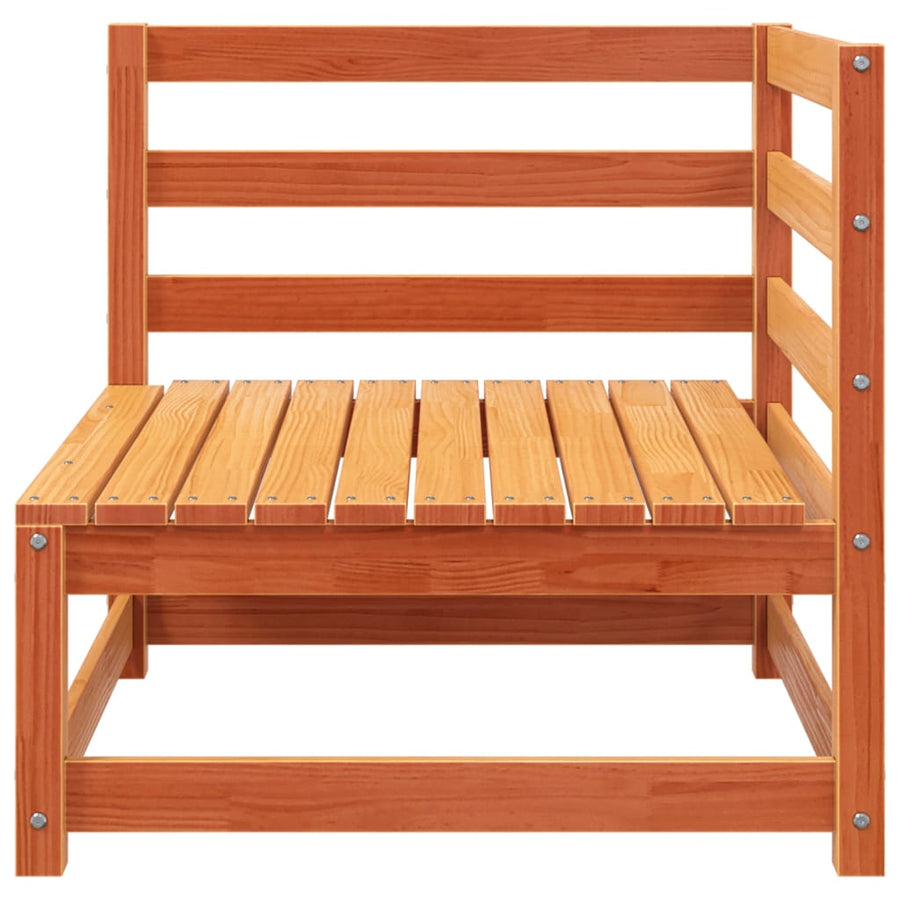 Tuinbank 2-Zits Met Voetenbank Massief Grenenhout Wasbruin Bruingrenen corner + chair + footrest