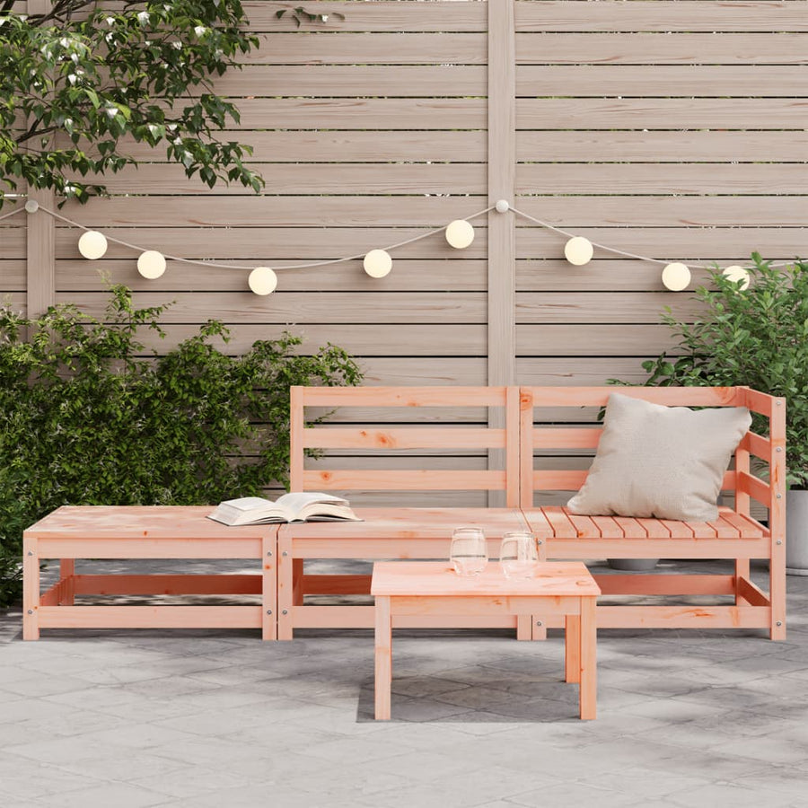 Tuinbank 2-Zits Met Voetenbank Massief Douglashout Natuurlijk douglashout corner + chair + footrest