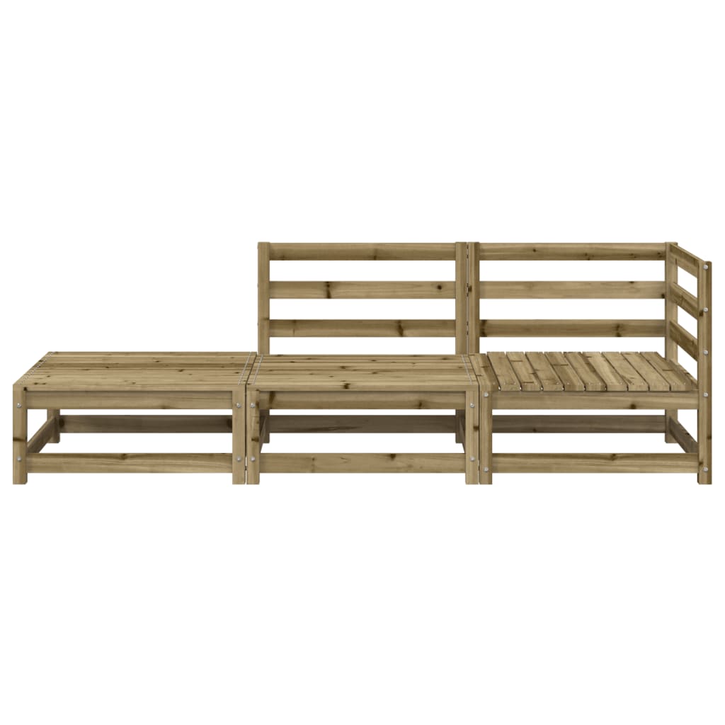 Tuinbank 2-Zits Met Voetenbank Geïmpregneerd Grenenhout Naturel geïmpregneerd corner + chair + footrest