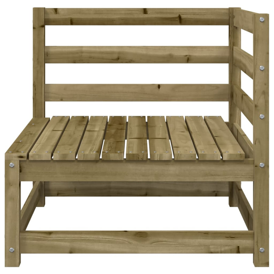 Tuinbank 2-Zits Met Voetenbank Geïmpregneerd Grenenhout Naturel geïmpregneerd corner + chair + footrest