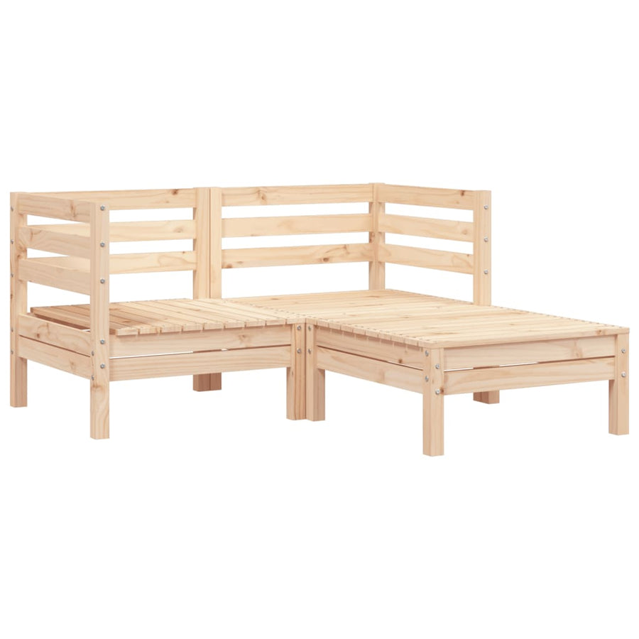 Tuinbank 2-Zits Met Voetenbank Massief Grenenhout Natuurlijk grenenhout 1 2x corner + footrest