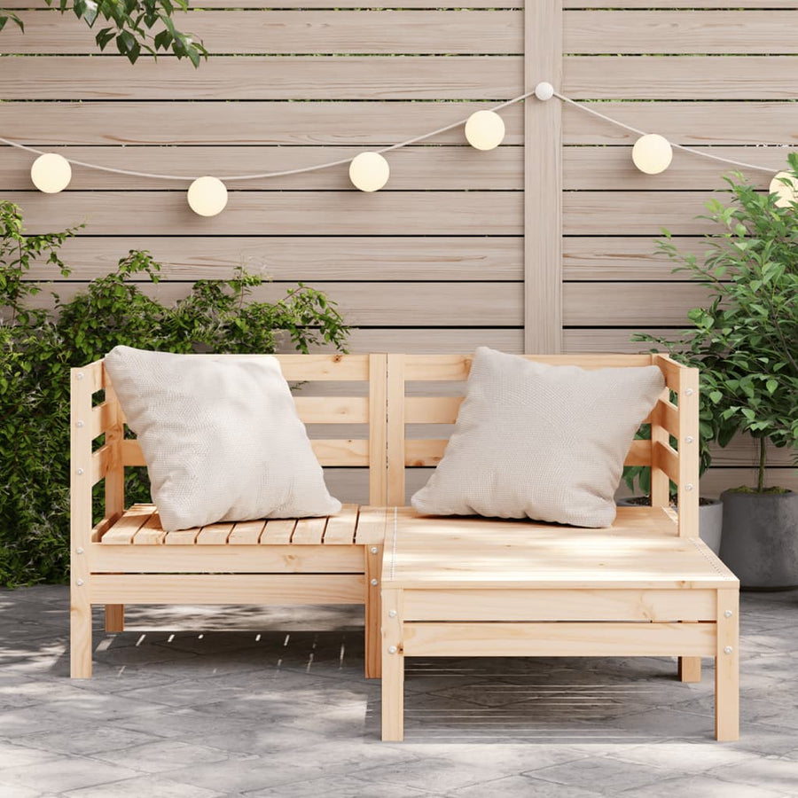 Tuinbank 2-Zits Met Voetenbank Massief Grenenhout Natuurlijk grenenhout 1 2x corner + footrest