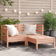 Tuinbank 2-zits met voetenbank massief douglashout 127x127x62,5 cm