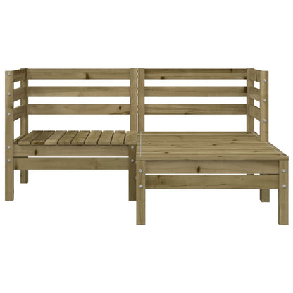 Tuinbank 2-Zits Met Voetenbank Geïmpregneerd Hout Naturel geïmpregneerd 1 2x corner + footrest
