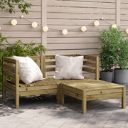 Tuinbank 2-zits met voetenbank geïmpregneerd grenenhout 127x127x62,5 cm