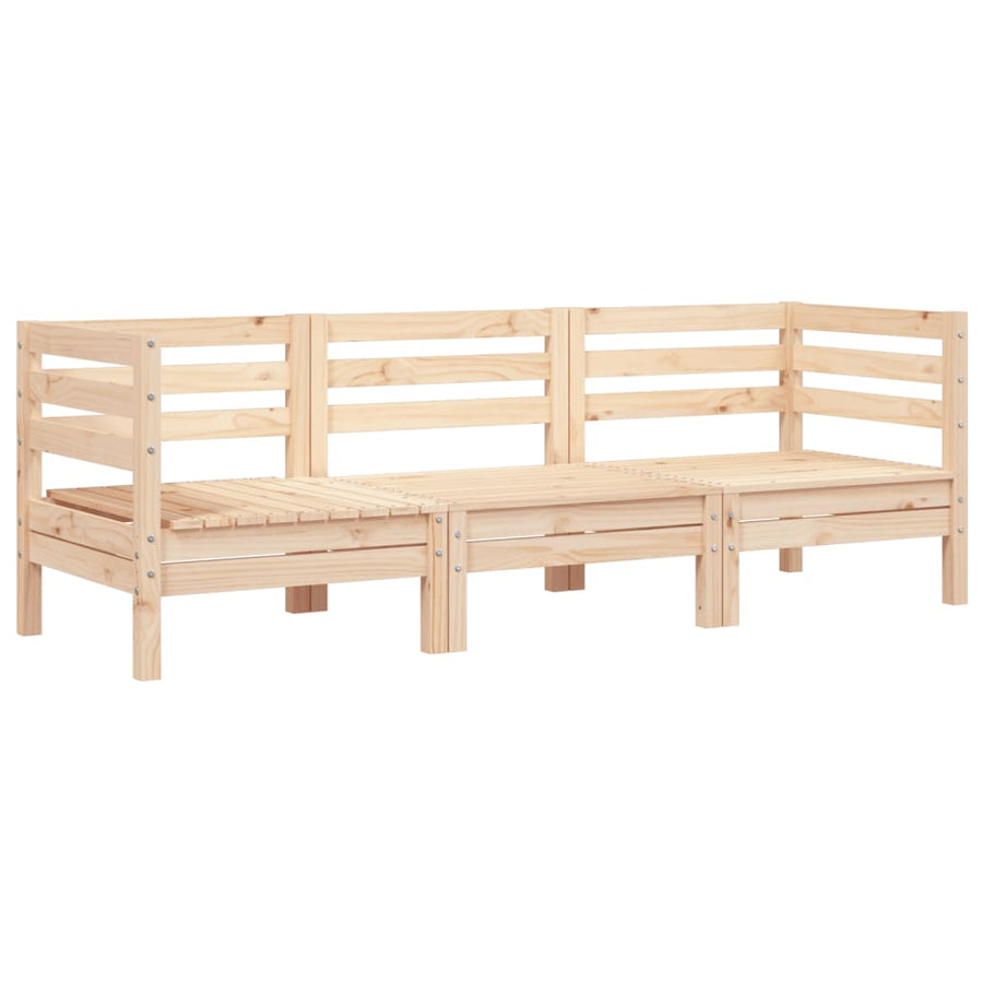 Tuinbank 3-Zits Massief Grenenhout Natuurlijk grenenhout 1 2x hoek + midden