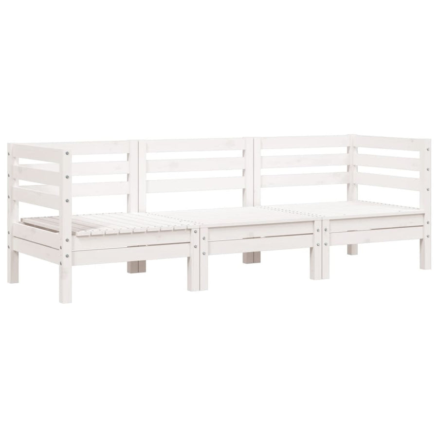 Tuinbank 3-Zits Massief Grenenhout Wit Wit grenenhout 1 2x hoek + midden
