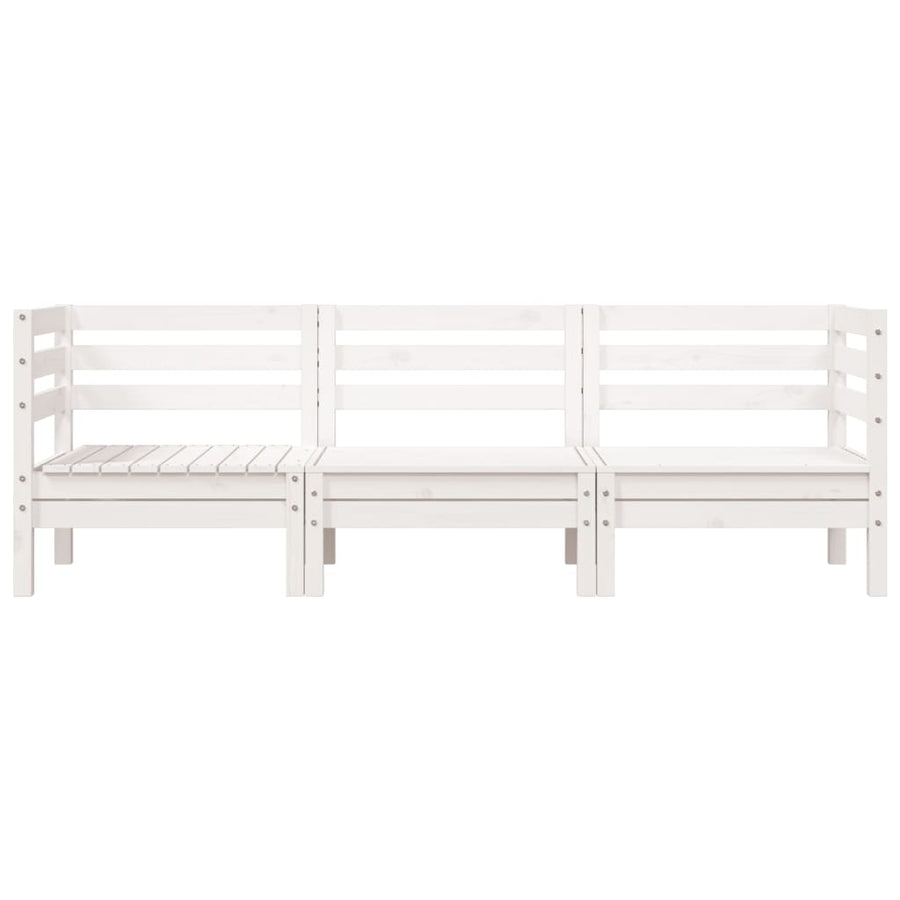 Tuinbank 3-Zits Massief Grenenhout Wit Wit grenenhout 1 2x hoek + midden