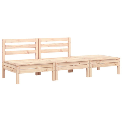 Tuinbank 3-Zits Massief Grenenhout Natuurlijk grenenhout 1 2x midden + voetensteun