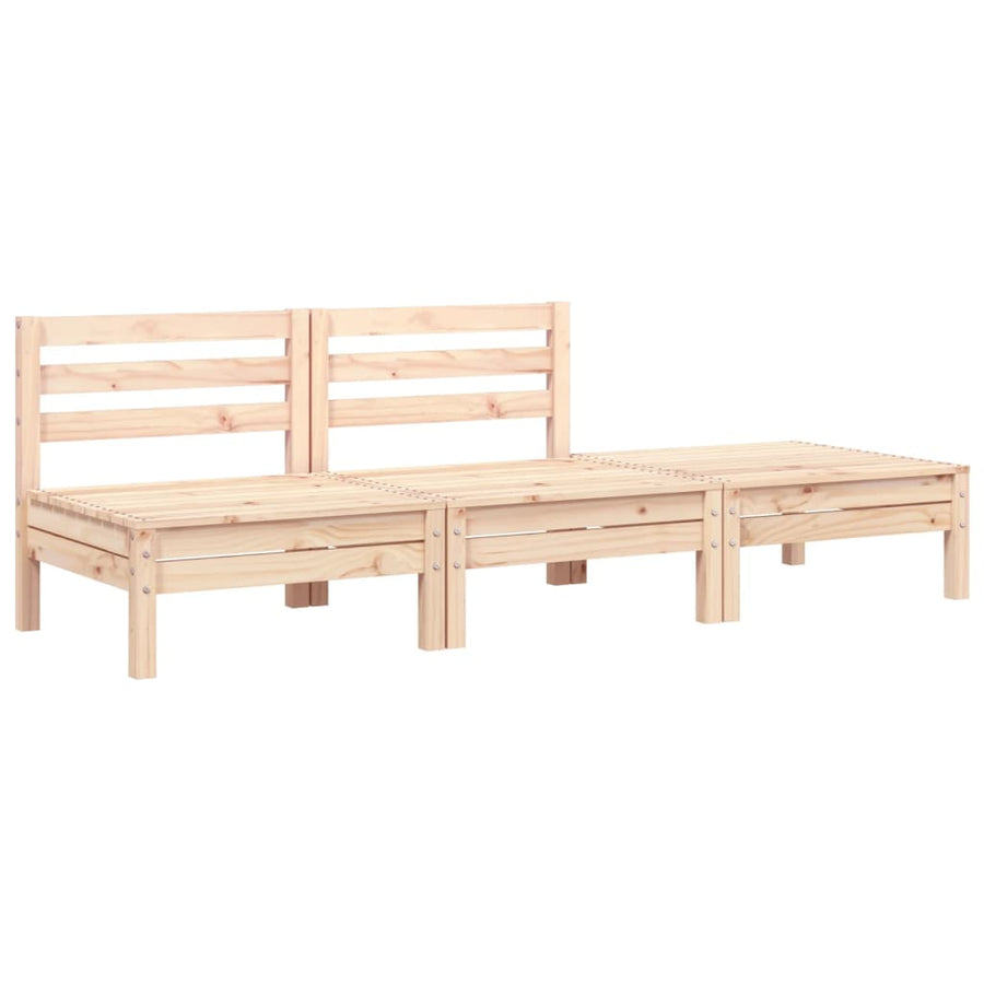 Tuinbank 3-Zits Massief Grenenhout Natuurlijk grenenhout 1 2x midden + voetensteun