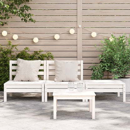 Tuinbank 3-Zits Massief Grenenhout Wit Wit grenenhout 1 2x midden + voetensteun