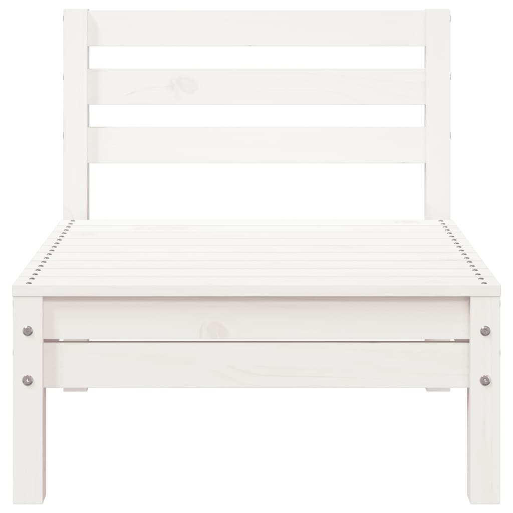 Tuinbank 3-Zits Met Voetenbank Massief Grenenhout Wit Wit grenenhout 1 2x hoek + midden + voetensteun