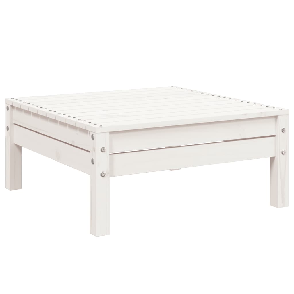 Tuinbank 3-Zits Met Voetenbank Massief Grenenhout Wit Wit grenenhout 1 2x hoek + midden + voetensteun