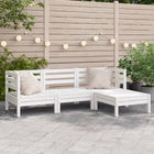 Tuinbank 3-zits met voetenbank massief grenenhout wit 190,5x127x62,5 cm